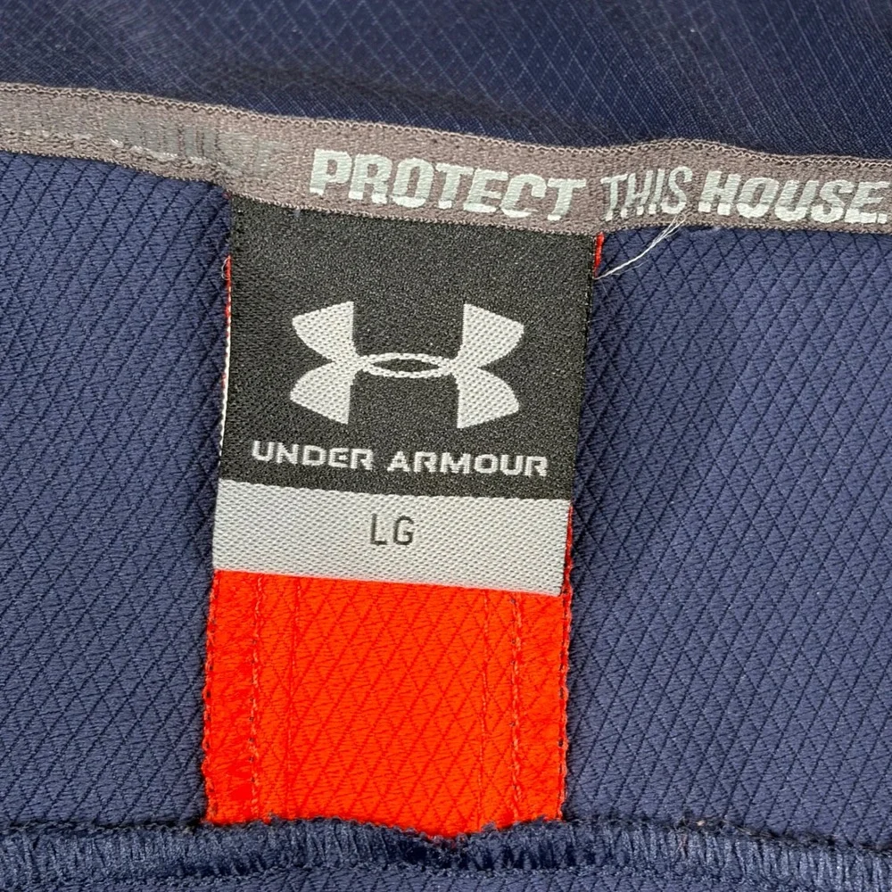 Under Armour Auburn Tigers Mens Large Navy Orange 1/4 Zip Windbreaker War Eagle
